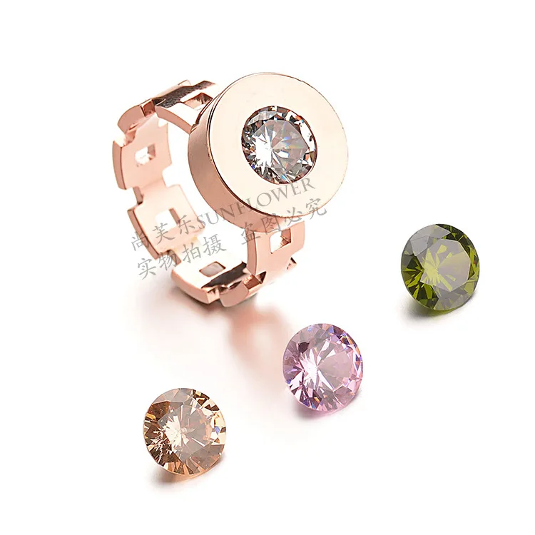 Visisap винт полое кольцо сменный хрустальные камни кольца для Для женщин человек