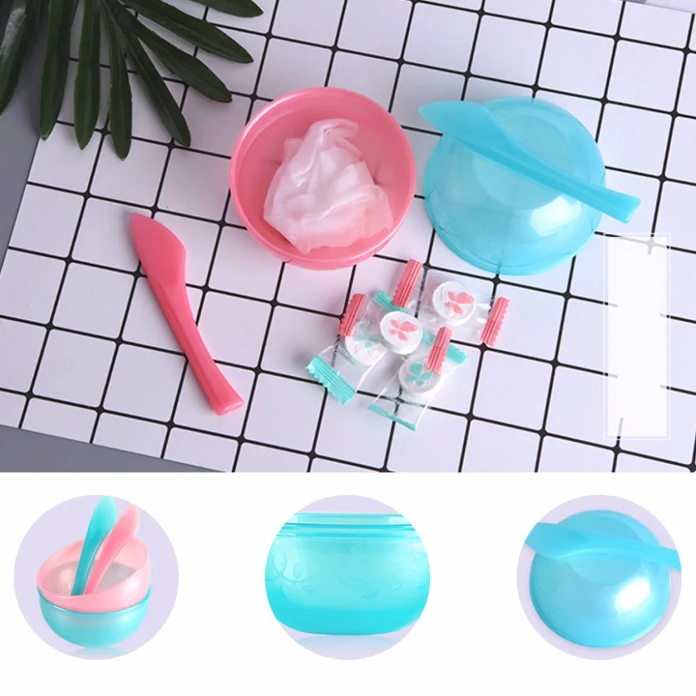 Мода DIY маска для лица чаша крем в пластиковой упаковке ложка набор домашняя
