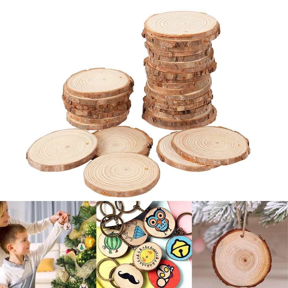 30 шт. 3-4 см является допустимой натуральной сосновой круглый Незаконченные