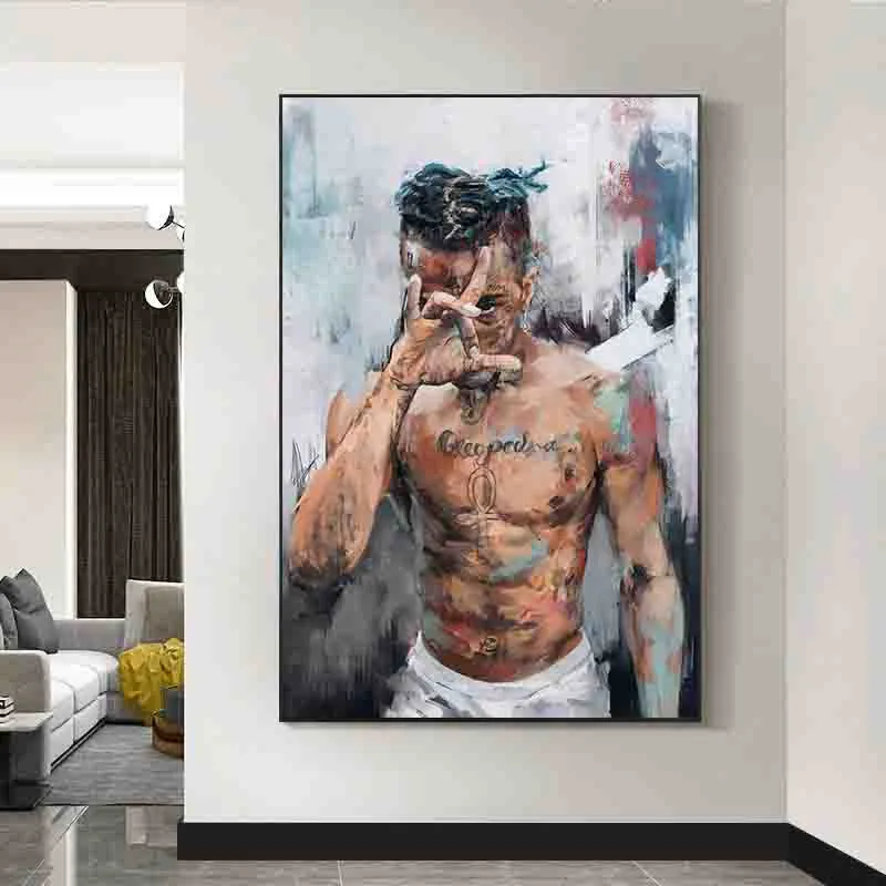 

Cool Tattoos abdominal muscle Man Canvas Posters and Prints Portrait Canvas Prints Figure Painting Wall Art Picture Room Decor