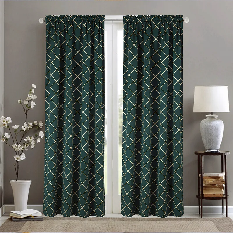 

Solid Color Geometry Blackout Curtains for Living Room Window Curtain For Bedroom Window Blinds