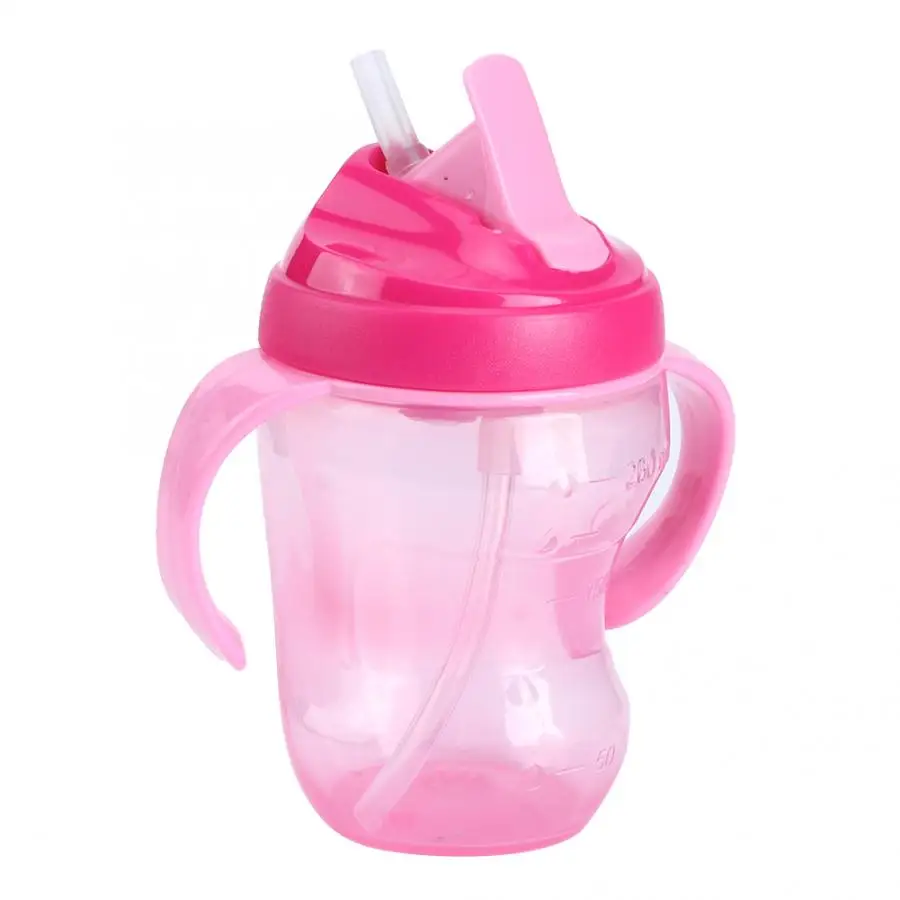 260 мл двойная ручка бутылка с водой младенца Кормление силиконовые чашки