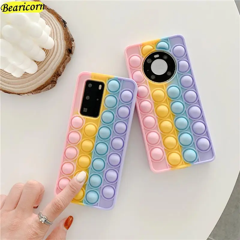 pop bubble fidget toys case for huawei honor 50 30i 30s 20i 20e 10i 9x 8x 20 10 lite view 30 40 nova 5t 3i 3 6 7 8 pro se cover free global shipping