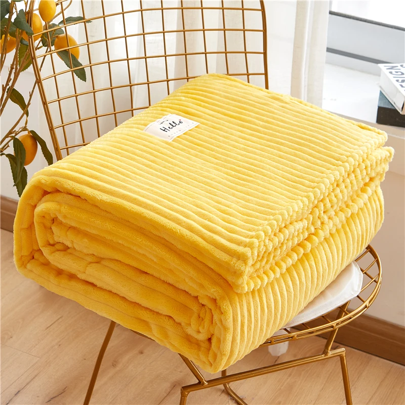 

Soft Striped Flannel Blankets For Beds Coral Fleece Plush Throw Winter Bed Linen Plaid on the Sofa Cover Home Bedspread Blankets