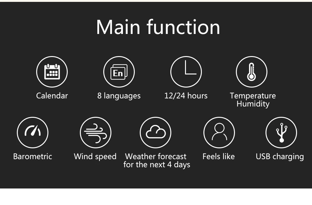 FanJu wifi цифровая метеостанция Время Календарь Температура Влажность скорость направления ветра 5 дней погода настенные часы