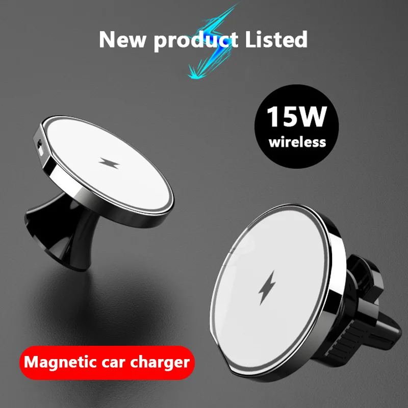 15w magnetic wireless car charger mount for iphone 12mini 13 pro max macsafe fast charging wireless charger car phone holder free global shipping