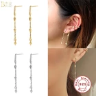 Модные серьги BOAKO с кисточками из циркония 2020 серебряные ювелирные изделия 925 серьги висячие серьги для девушек пирсинг для ушей модные серьги-каффы #127