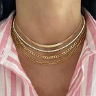 Женское винтажное ожерелье в стиле Бохо, Многоуровневая цепочка-чокер с кристаллами, золотая цепочка со змеиным плетением в стиле панк, Ювелирное Украшение с надписью