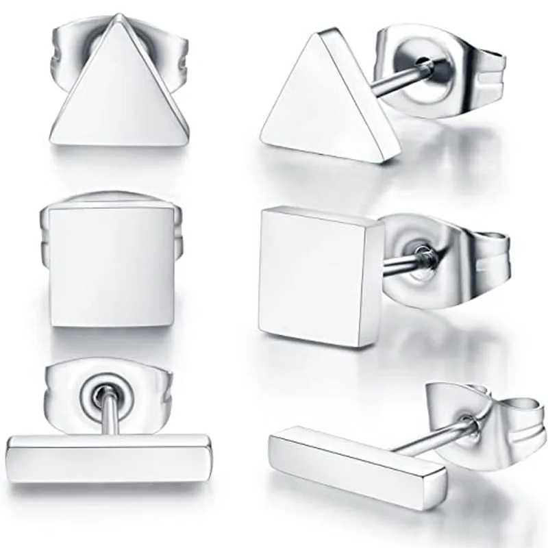 

Серьги-гвоздики с покрытием из серебра, 3 пары