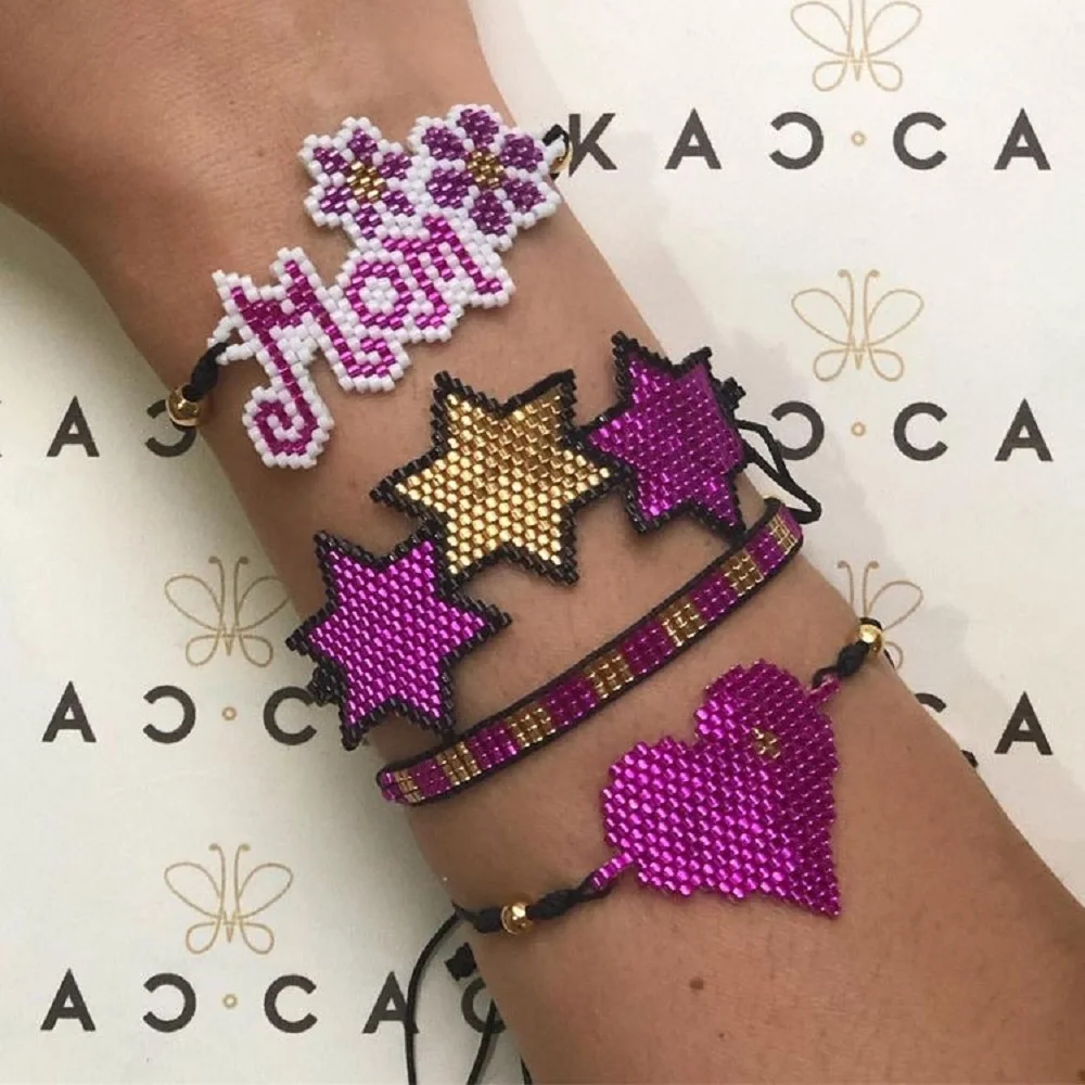 Go2boho 2020 MIYUKI Браслет фиолетовый Pulseras Mujer Moda Звезда Сердце ювелирные изделия