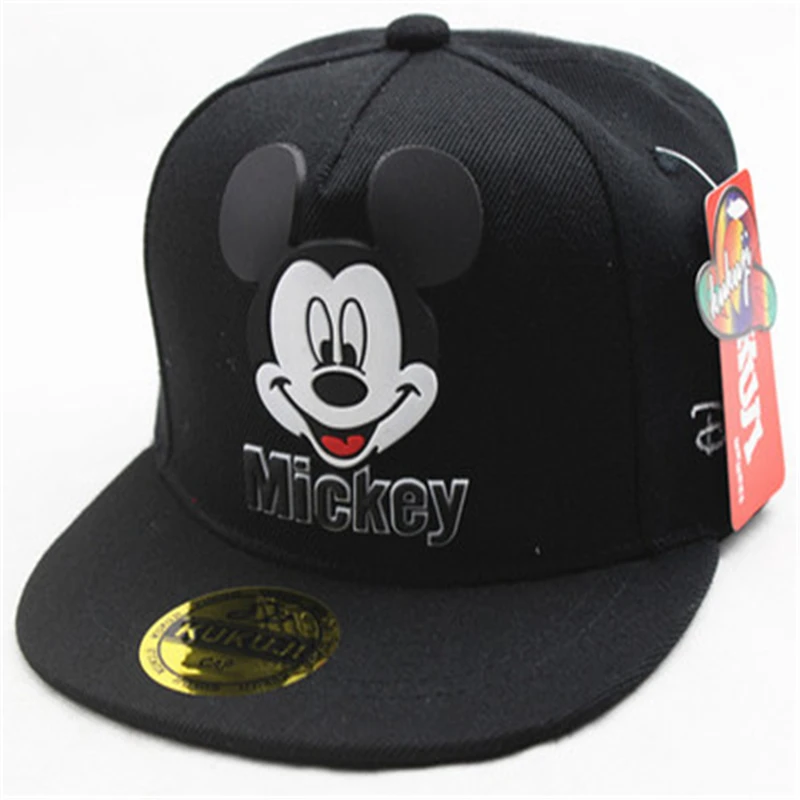 Бейсболка детская с Микки Маусом плоским козырьком регулируемая в стиле хип-хоп |