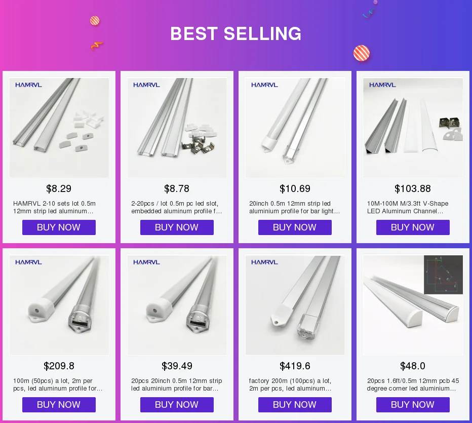 2-20 шт./партия 0,5 м pc led слот, встроенный алюминиевый профиль для 5050 5630 полосы, молочно-прозрачная крышка 12 мм pcb