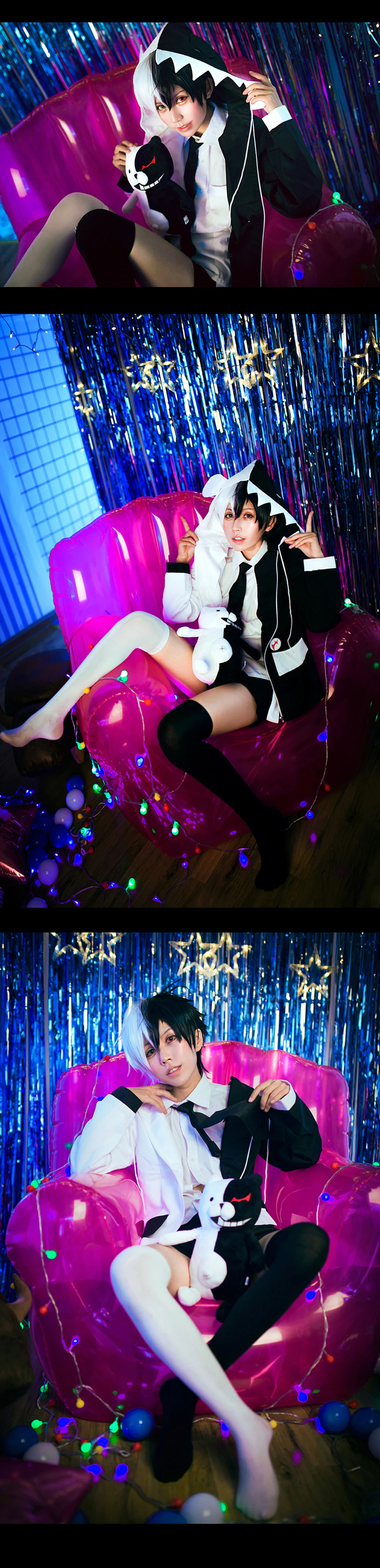 VEVEFHUANG Аниме Супер Dangan Ronpa 2 Danganronpa Monokuma черный и белый медведь унисекс Изысканный косплей костюм повседневная одежда