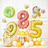 32 inch donut number foil balloons fruit ice cream helium balloon birthday party decorations kids toy sweet number ballon shower