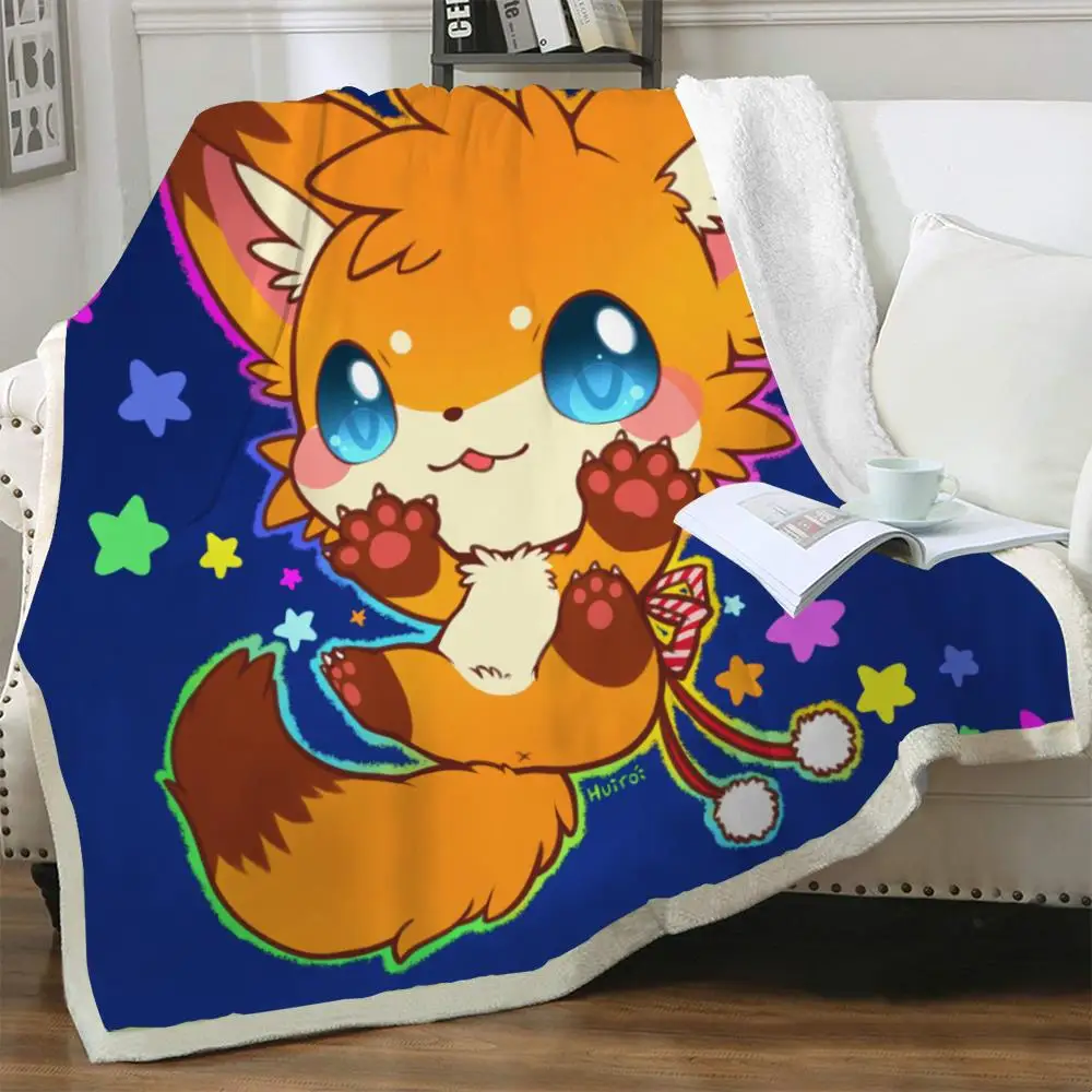 

NKNK Fox Blankets Animal Plush Throw Blanket Star Blankets For Beds Harajuku 3D Print Sherpa Blanket Animal High Quality