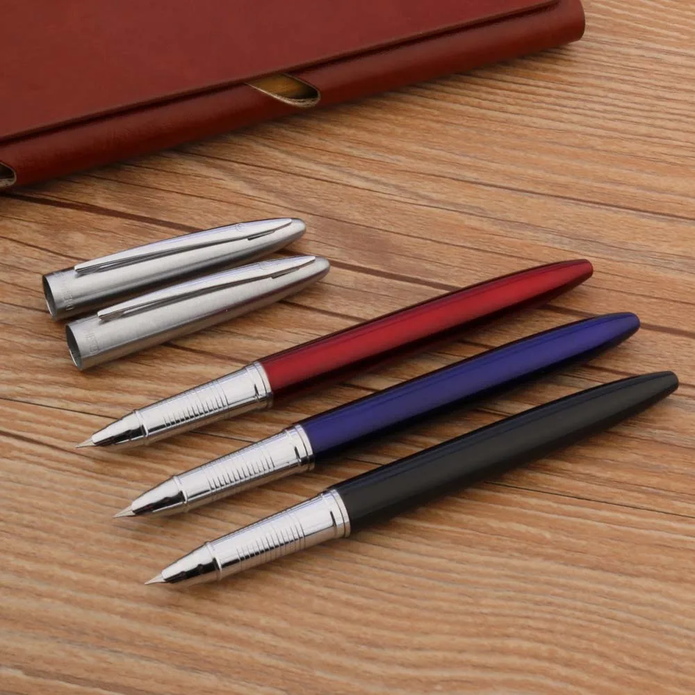 Ручка перьевая Hero 5016 из нержавеющей стали с красным и синим наконечником - купить