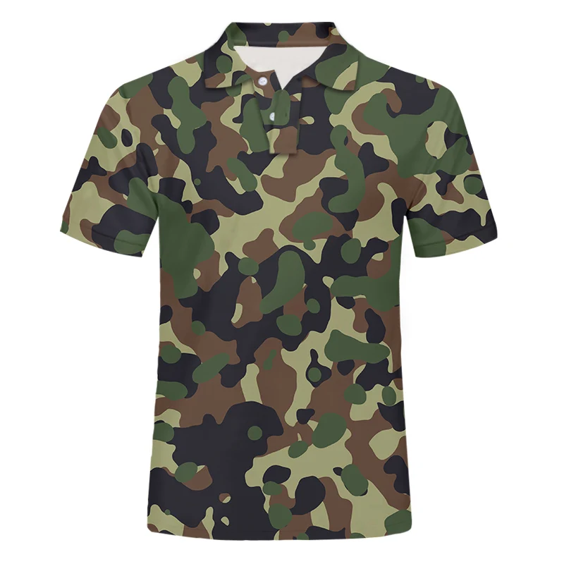 

Новая уличная 3D рубашка-поло IFPD, Мужская камуфляжная Спортивная Военная футболка с коротким рукавом и принтом, камуфляжные мужские забавны...