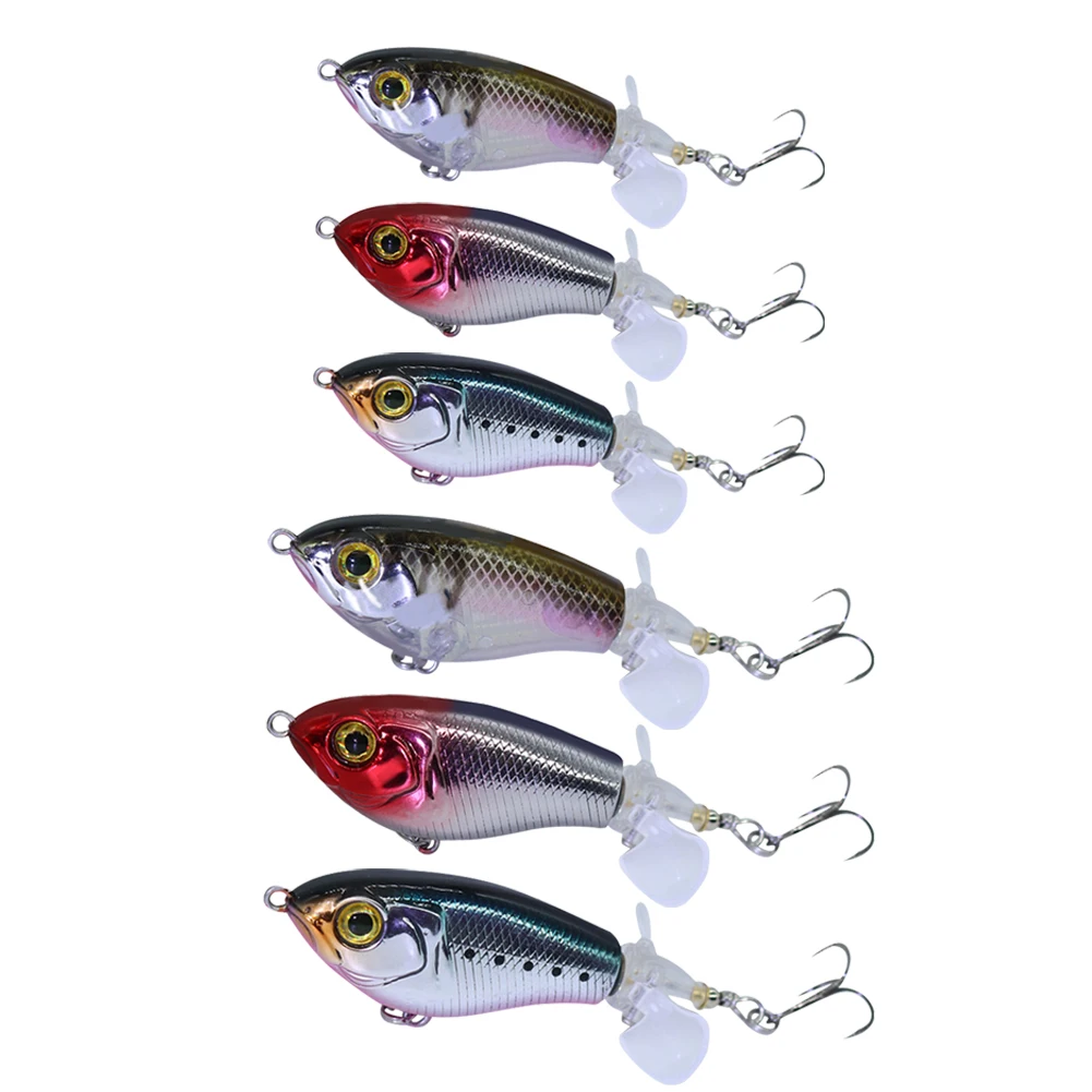 

Whopper Popper Fishing Lure For Carp Pike Topwater Floating Double Propeller Soft Rotating Tail Hard Bait Bass Swimbait 9g 16g