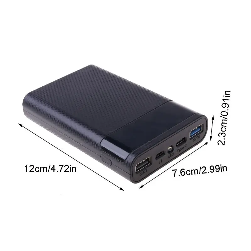 

QC3.0 USB Type-C PD 4x18650 батарея DIY Power Bank Box светодиодный светильник быстрое зарядное устройство H8WA