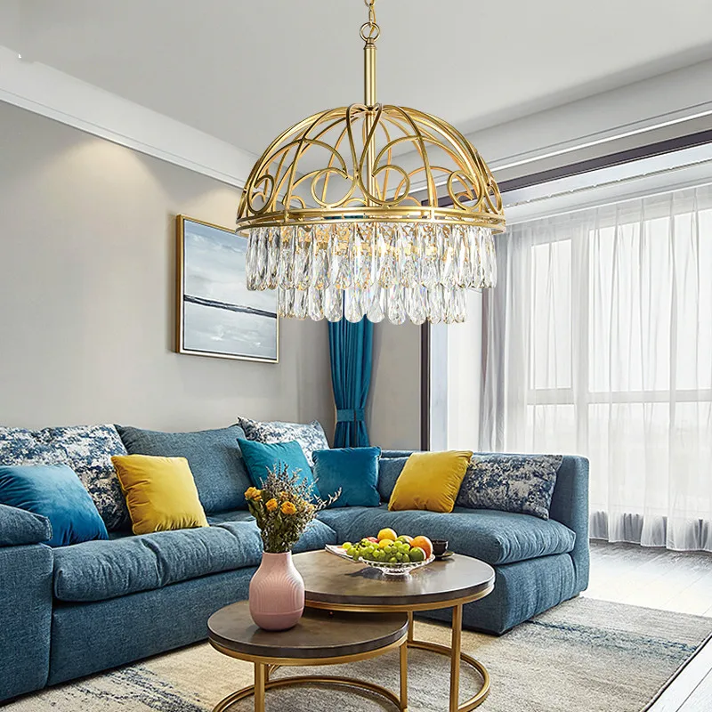 

Американский простой кристаллический подвесной светильник K9 для гостиной, s post modern светильник, роскошная дизайнерская креативная лампа для...