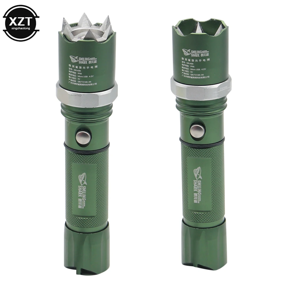 Фонарик со скрытой головкой для самозащиты тактический светодиодный фонарь с