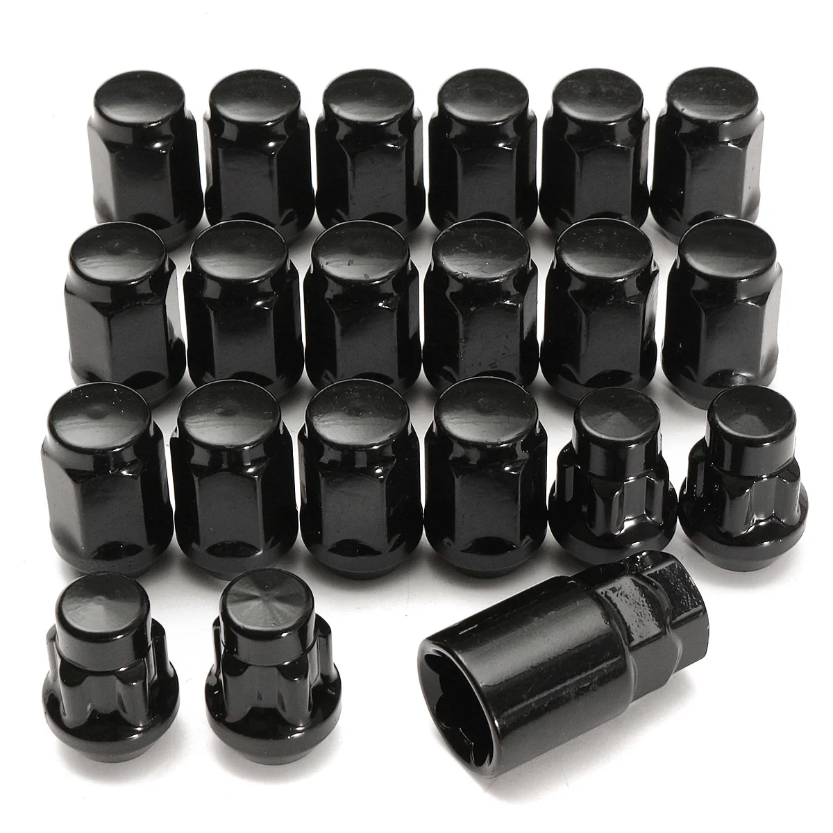 

Black 21Pcs M12x1.5mm Alloy Car Wheel Locking Nuts Blots Locker With Key For Ford for Focus for C-Max 2007 2008 2009 2010