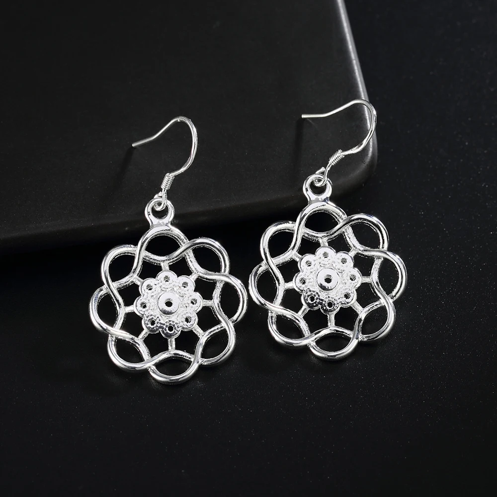 Оптовая продажа женские серебряные серьги в виде китайского узла