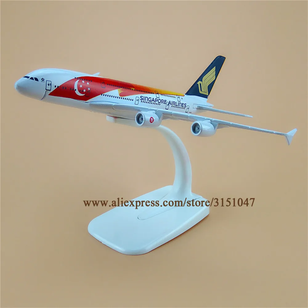 

Air Singapore Airlines Red A380 Airbus 380 Airplane Model FLAG Airways Alloy Metal Model Plane Diecast Aircraft 16cm Gift