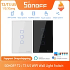 Умный настенный сенсорный выключатель SONOFF T2T3, США, 123 клавиши, Wi-Fi, домашняя Автоматизация через приложение Ewelink, голосовое управлениесенсорное управление, работает с Alexa Google Home