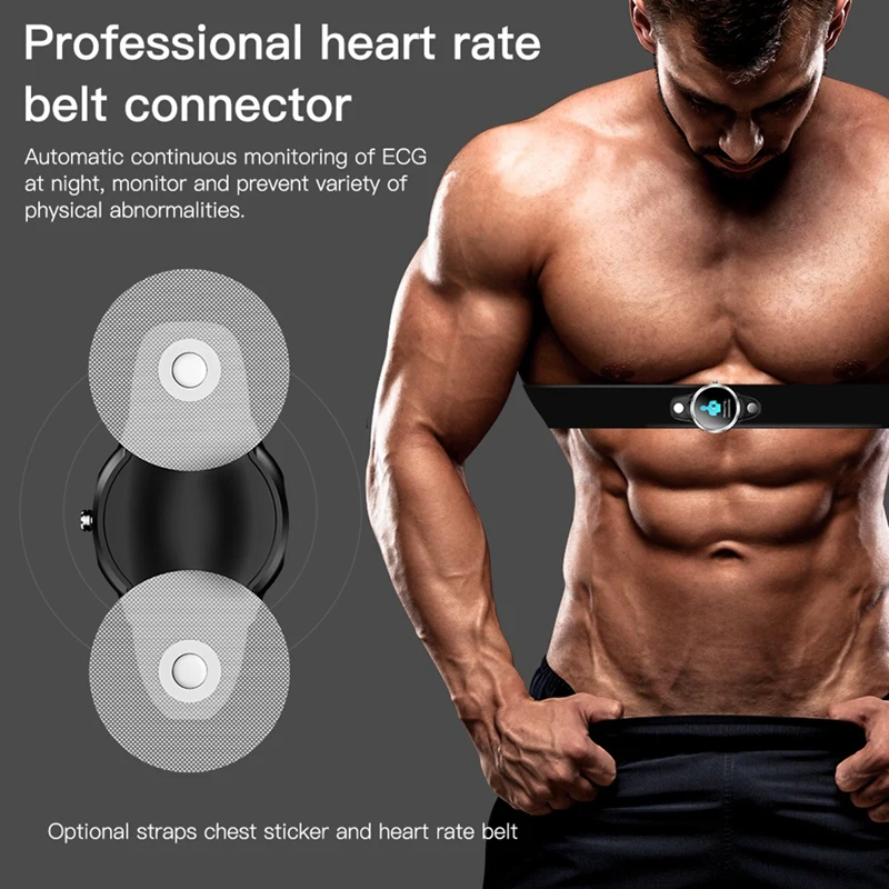 

Smart Press Screen Watch, 24 Hours Dynamic Detection of Blood Pressure, ECG, IP67 Waterproof Smart Watch