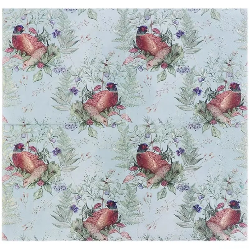 

10pcs 33*33cm Turkey Leave theme paper napkins serviettes decoupage decorated for wedding party virgin wood tissues