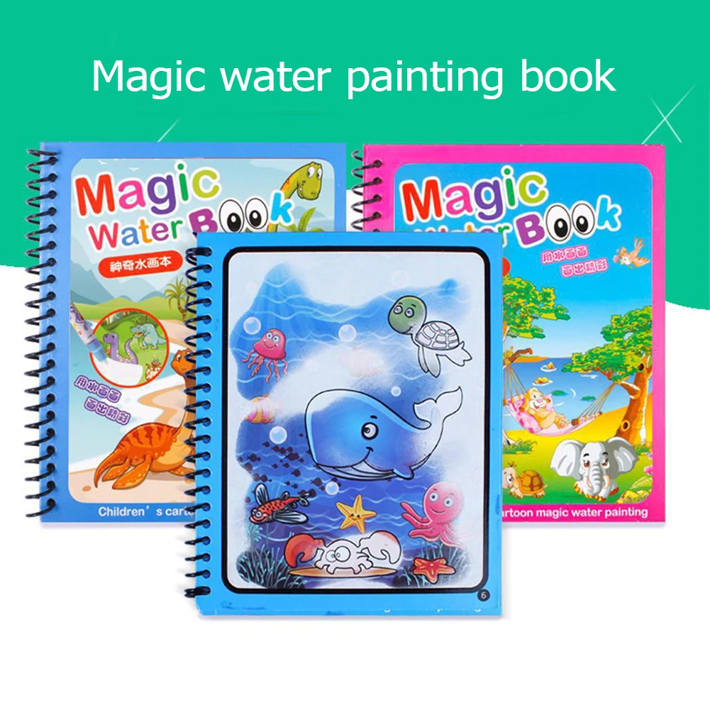 

Magic Water Drawing Reusable Coloring Doodle Book Montessori Toys Early Education for Kids Xmas Birthday Gift
