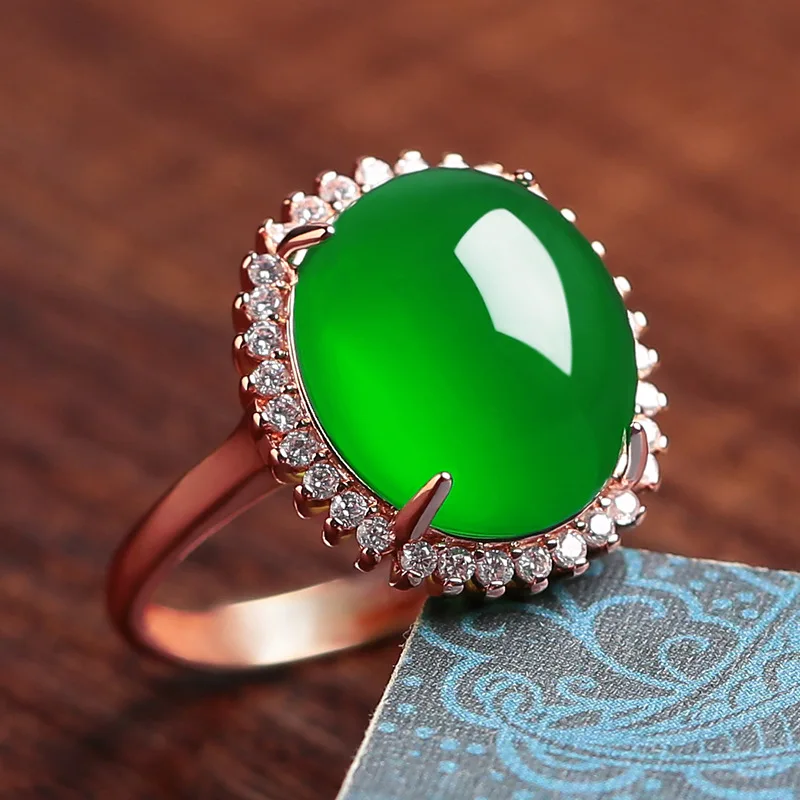 999 ледяное зерно chrysoprase регулируемое живое женское кольцо Стерлинговое Серебро