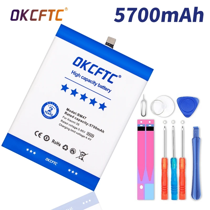 

BM47 Replacement Battery For Xiaomi Redmi 3 3s 4x 3pro Hongmi 3 3s 4x Bateria 5700mAh BM 47 BM47 +Tracking Number