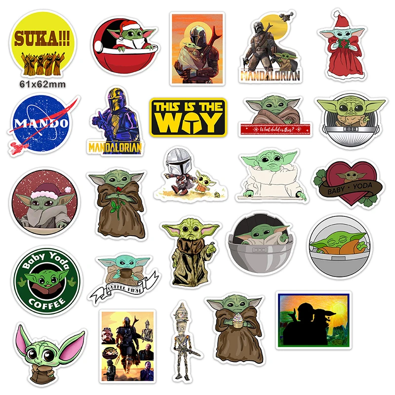 50 шт. мандалорские йода граффити наклейки для детей игрушки скейтборд ноутбук