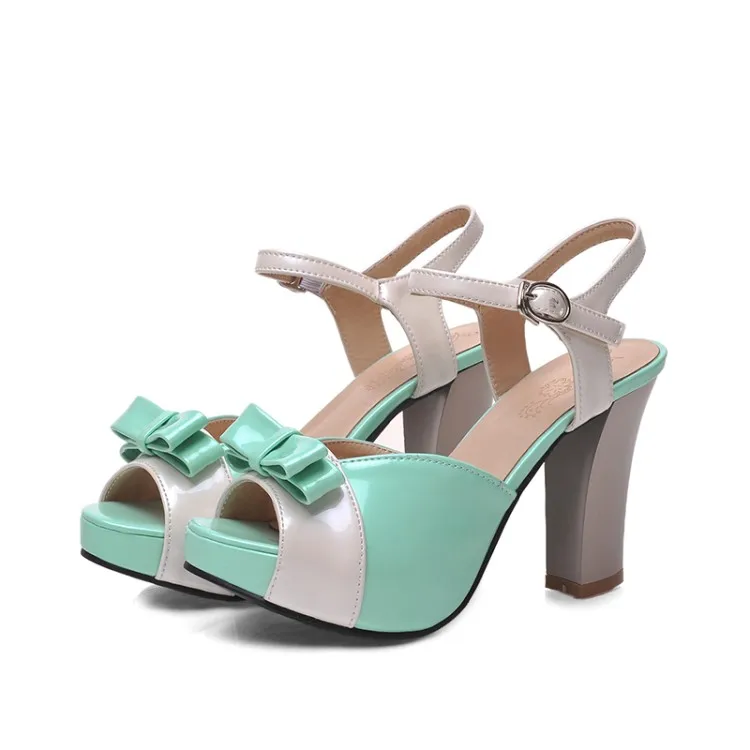 Сандалии женские на платформе лоскутные Босоножки с открытым носком цветная