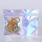 Прозрачные лазерные сумки на молнии, прозрачные передние голограммы, серебряные сумки, рождественские подарочные носки, сексуальное нижнее белье, сумка для хранения перчаток