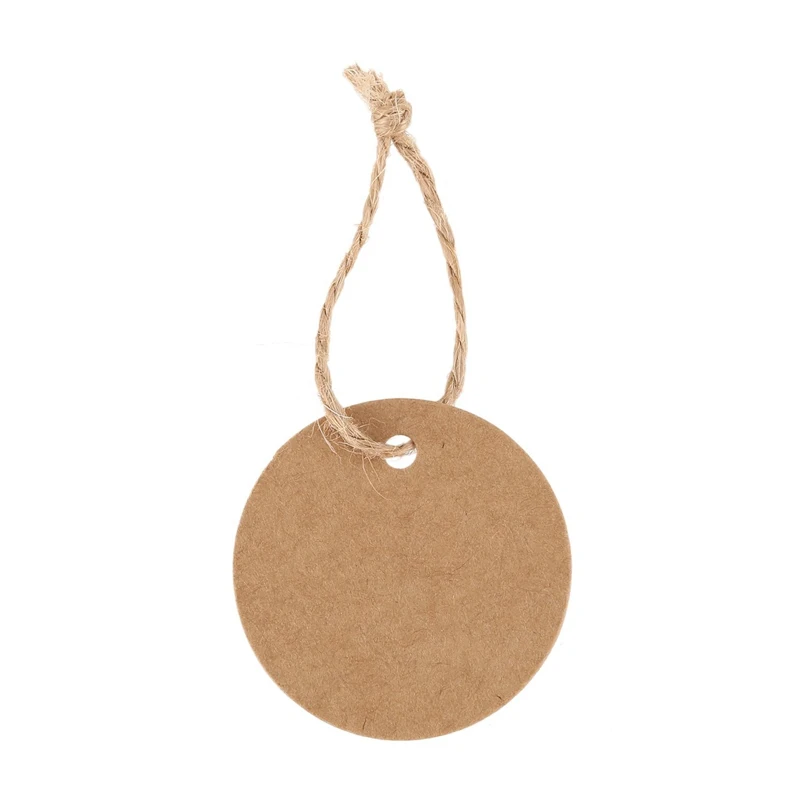 

50Pcs Round Kraft Gift Tag with Hemp Cord