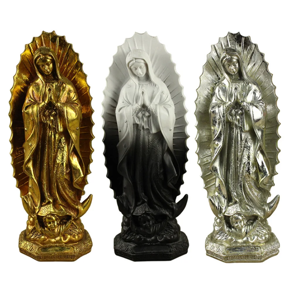 

Madonna Blessed Saint Virgin Mary Our Lady of Guadalupe Statue Figure Sculpture For Home Church Decoration Gifts 11.8inch NEW
