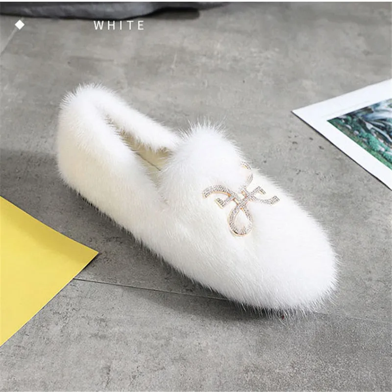 

Low Heel Plush Shoes Women's Casual Shoes Autumn Winter 2021 New Korean Bean Shoes Pure Color Women's Shoes
