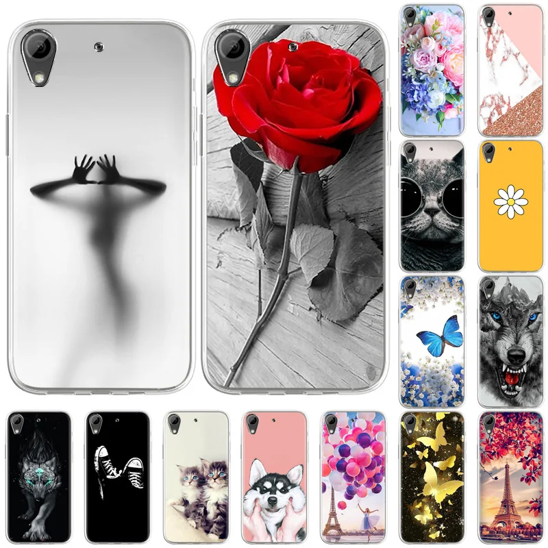 

TPU Cases For HTC Desire 820 820G Case Silicone Floral Wolf Animal Painted Bumper For HTC 626 616 526 820 Phone Cover Fundas Bag
