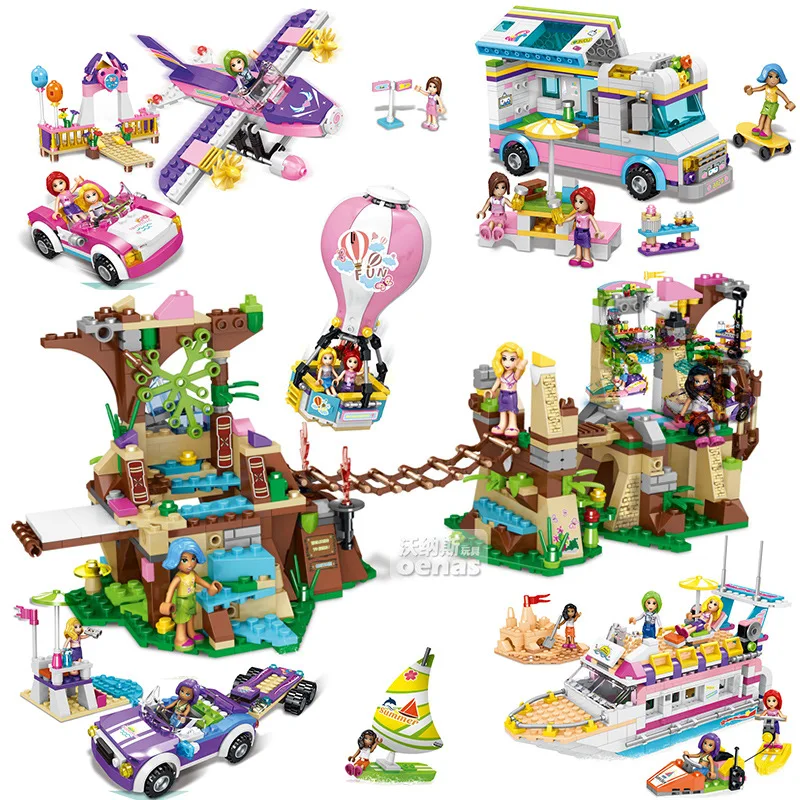Обучающая модель для детей строительные блоки игрушки совместимые с классическими друзьями город девушки
