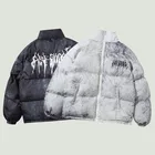 Уличные мужские парки с подкладкой в стиле хип-хоп, мужские пальто в стиле Харадзюку с надписью Tie Dye, зимние хлопковые свободные пуховики большого размера в стиле унисекс