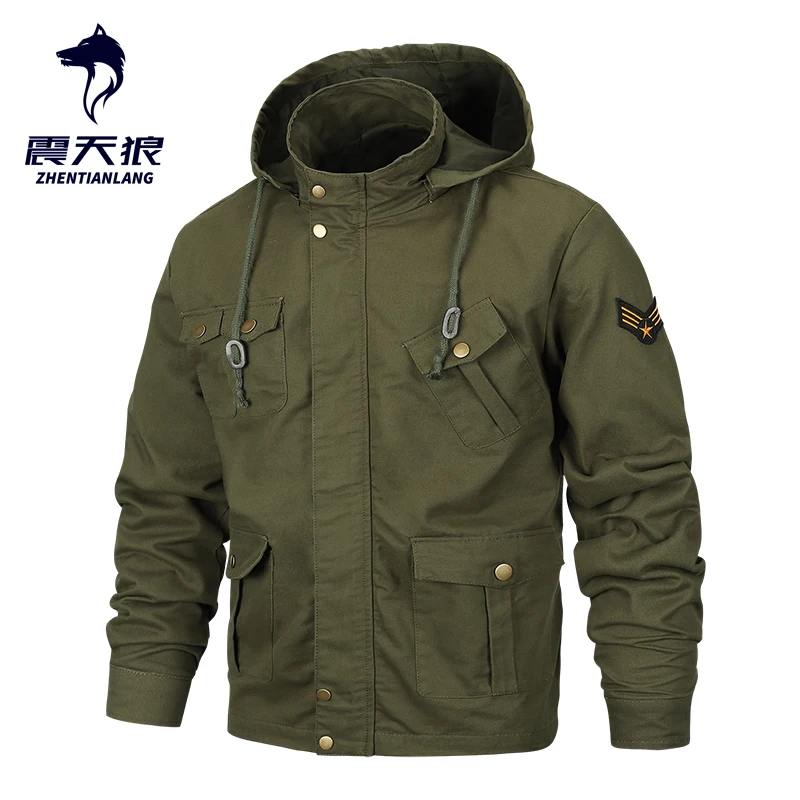 6XL Военная Мужская куртка пальто мужское с капюшоном 100% хлопок тактические