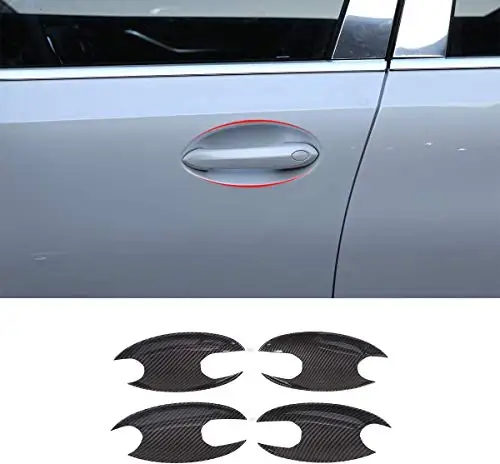 

4pcs / set ABS carbon fiber style door bowl frame cover trim for BMW 3 Series G20 2019 2020