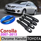Черная накладка на дверную ручку из углеродного волокна для Toyota Corolla E140 E150 2007  2013 2008 2009 2010 2011 2012, автомобильные аксессуары, набор хромированных стикеров