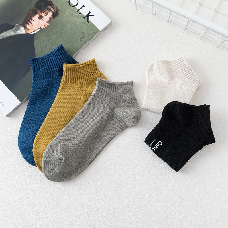 Новые Простые Модные мужские носки башмачки популярные буквы спортивные