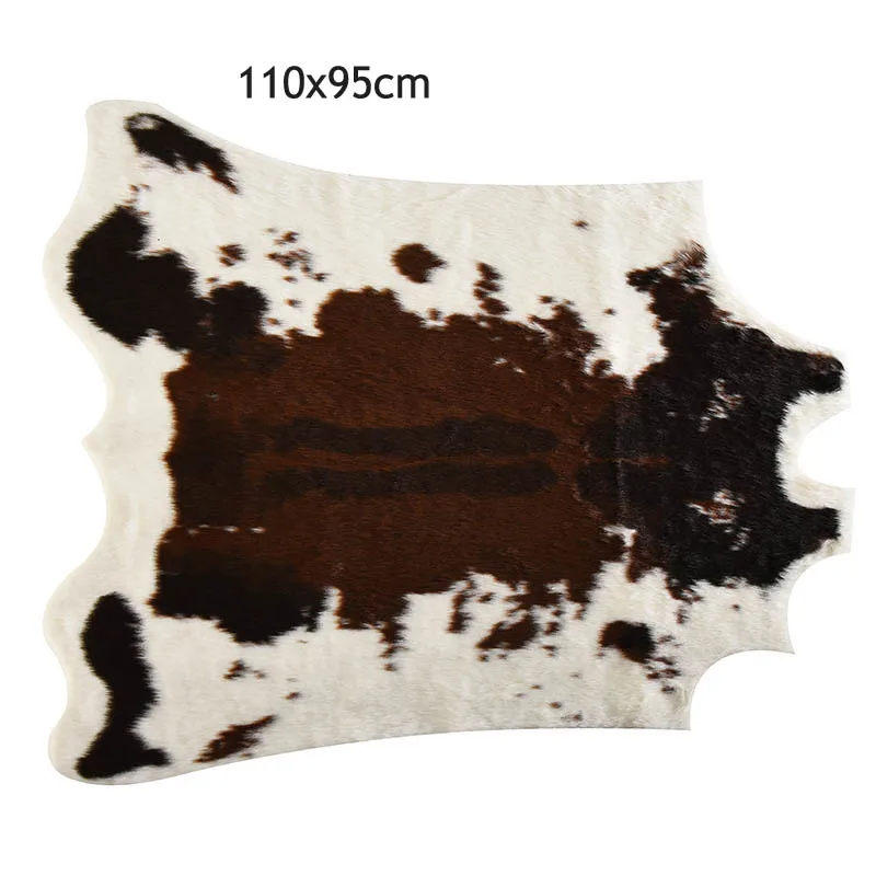 cow rug Коврик с принтом тигра, Искусственный Тигр, шерсть, искусственный мех, кожа, для ванной комнаты, Противоскользящий коврик, 117x85 см, животный принт, ковер для дома - Цвет: cow rug