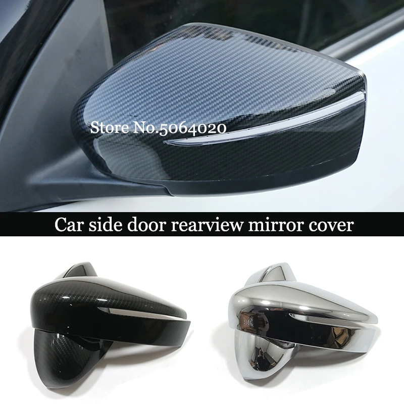 

ABS Chrome/Carbon fiber For Nissan Kicks 2016-2021 Accessories Car rearview mirror cover Cover Trim Sticker Car Styling 2pcs