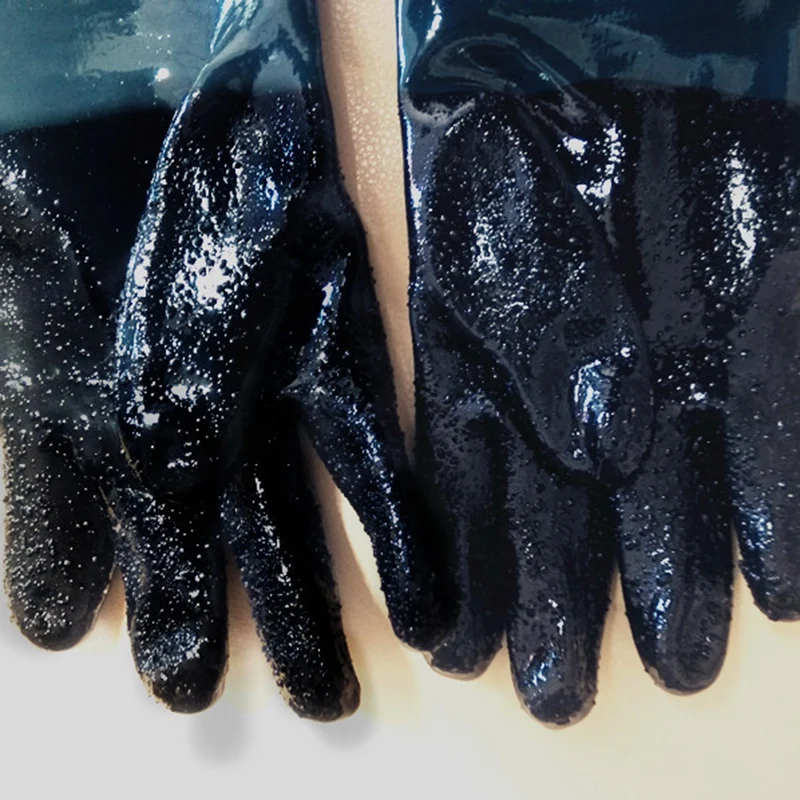 

1Pair Durable Rubber Sandblasting Gloves 60cm Heavy Duty Working Protective Sandblaster Gloves for Sandblast Machine Cabinet